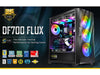 Antec Dark League DF700 FLUX, Mid Tower ATX Gaming Case, FLUX Platform, 5 x 120mm Fans Included, ARGB & PWM Fan Controller, Tempered Glass Side Panel, Three-Dimensional Wave-Shaped Mesh Front