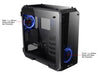 Thermaltake View 71 4-Sided Tempered Glass Vertical GPU Modular SPCC E-ATX Gaming Full Tower Computer Case with 2 Blue LED Ring Fan Pre-installed CA-1I7-00F1WN-00