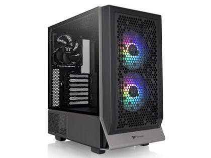 Thermaltake Ceres 300 Black Mid Tower E-ATX Computer Case With Tempered Glass Side Panel; 2xCT140 ARGB Fan Preinstalled; Rotational PCIe Slots & GPU Holder; CA-1Y2-00M1WN-00