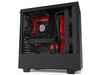 NZXT H510 - Compact ATX Mid-Tower PC Gaming Case - Front I/O USB Type-C Port - Tempered Glass Side Panel - Cable Management System - Water-Cooling Ready - Steel Construction - Black/Red, CA-H510B-BR