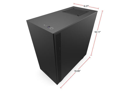 NZXT H510 - Compact ATX Mid-Tower PC Gaming Case - Front I/O USB Type-C Port - Tempered Glass Side Panel - Cable Management System - Water-Cooling Ready - Steel Construction - Black/Red, CA-H510B-BR