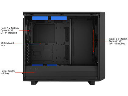 Fractal Design Meshify 2 Black ATX Flexible Dark Tinted Tempered Glass Window Mid Tower Computer Case