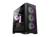 Gamemax Destroyer MB Black USB3.0 Tempered Glass Micro ATX Tower Gaming Computer Case w/Tempered Glass Panel and 4 x 120mm Autoflow Rainbow LED Fans (Pre-Installed)