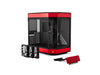 HYTE Y60 Modern Aesthetic Dual Chamber Panoramic Tempered Glass Mid-Tower ATX Computer Gaming Case with PCIe 4.0 Riser Cable Included, Red