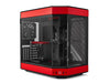 HYTE Y60 Modern Aesthetic Dual Chamber Panoramic Tempered Glass Mid-Tower ATX Computer Gaming Case with PCIe 4.0 Riser Cable Included, Red