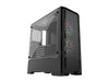 Metallic Gear Neo-G Mid-Tower ATX, Decorative Tempered Glass Front Design, 2x 120 Digital RGB Skiron Fans, D-RGB Controller, Black