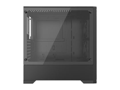 Metallic Gear Neo-G Mid-Tower ATX, Decorative Tempered Glass Front Design, 2x 120 Digital RGB Skiron Fans, D-RGB Controller, Black