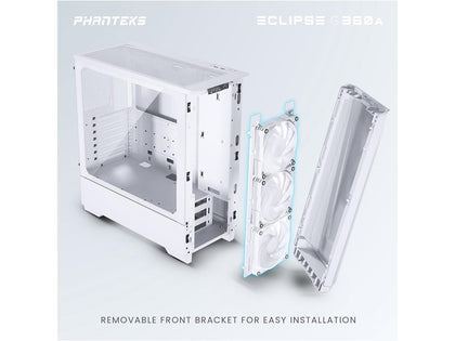 Phanteks Eclipse G360A PH-EC360ATG_DMW02 Matte White Steel / Tempered Glass ATX Mid Tower Computer Case