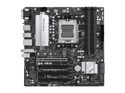 ASUS Prime B650M-A AX II AMD B650(Ryzen 7000) Micro-ATX motherboard(DDR5 6400+(OC) , PCIe 5.0 M.2 support, 2.5Gb Ethernet, Wi-Fi 6, DisplayPort, HDMI,USB 3.2 Gen 2 ports, front USB 3.2 Gen 1 Type-C, BIOS FlashBack, CEC Tier II ready)