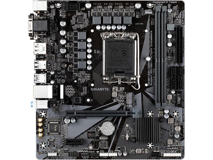 GIGABYTE H610M S2H DDR4 H610 Intel LGA 1700 Micro ATX Motherboard with DDR4, Single M.2, PCIe 4.0, USB 3.2 Gen1, Realtek GbE LAN