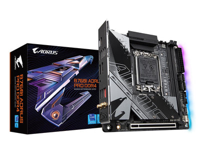 GIGABYTE B760I AORUS PRO DDR4 LGA 1700 Intel B760 Mini-ITX Motherboard with DDR4, Dual M.2, PCIe 4.0, USB 3.2 Gen2X2 Type-C, WiFi 6, Intel 2.5GbE LAN, Q-Flash Plus