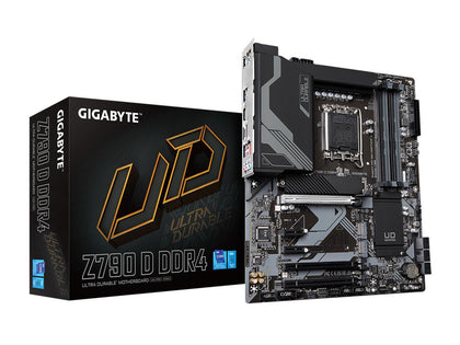 GIGABYTE Z790 D DDR4 LGA 1700 Intel Z790 ATX Motherboard with DDR4, Triple M.2, PCIe 5.0, USB 3.2 Gen2X2 Type-C, 2.5GbE LAN, PCIe EZ-Latch, Multi-Key