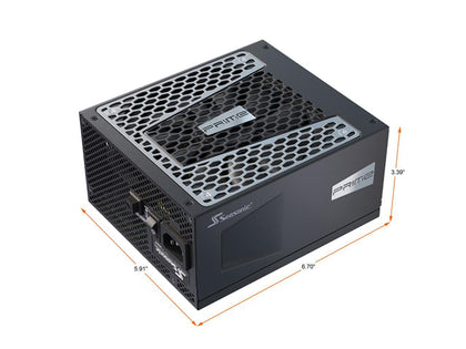 Seasonic PRIME TX-850, 850W 80+ Titanium, Full Modular, Fan Control in Fanless, Silent, and Cooling Mode, 12 Year Warranty, Perfect Power Supply for Gaming and High-Performance Systems, SSR-850TR.