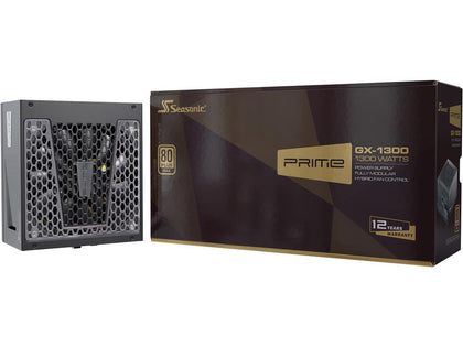 Seasonic PRIME GX-1300, 1300W 80+ Gold, Full Modular, ATX Form Factor, Low Noise, Premium Japanese Capacitor, 12 Year Warranty, Nvidia RTX 30/40 Super, AMD GPU Compatible, Ref# SSR-1300GD