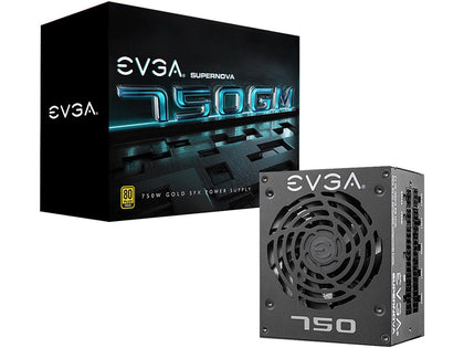 EVGA SuperNOVA 750 GM 123-GM-0750-X1 80 PLUS Gold 750W, Fully Modular, ECO Mode with FDB Fan, Includes Power ON Self Tester, SFX Form Factor, Power Supply