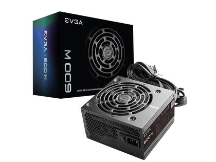 EVGA W1 100-W1-0600-K1 600 W ATX12V 80 PLUS Certified Non Modular Active PFC EVGA 600 W1, 80+ WHITE 600W, 3 Year Warranty, Power Supply 100-W1-0600-K1