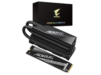 GIGABYTE AORUS Gen5 SSD 12000 SSD 2TB PCIe 5.0 NVMe M.2 Internal Solid State Hard Drive with Read Speed Up to 12400MB/s, Write Speed Up to 11800MB/s, AG512K2TB