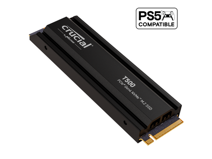 Crucial T500 2TB Gen4 NVMe M.2 Internal Gaming SSD with Heatsink, Up to 7400MB/s, PlayStation 5 Compatible + 1mo Adobe CC All Apps- CT2000T500SSD5