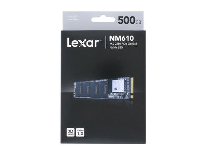 Lexar NM610 M.2 2280 500GB PCI-Express 3.0 x4, NVMe 3D TLC Internal Solid State Drive (SSD) LNM610-500RBNA