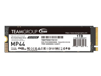 Team Group MP44 M.2 2280 1TB PCIe 4.0 x4 with NVMe 3D NAND Internal Solid State Drive (SSD) TM8FPW001T0C101