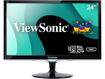 ViewSonic VX2452MH 24 Inch 2ms 60Hz 1080p Entertainment Monitor with HDMI DVI and VGA inputs