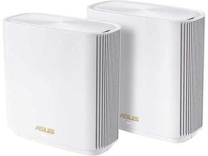 ASUS ZenWiFi Whole-Home Tri-Band Mesh WiFi 6E System (ET8 2PK), Coverage up to 5,500 sq.ft & 6+Rooms, 6600Mbps, New 6GHz Band, AiMesh,Instant Guard