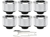 Thermaltake CL-W213-CU00SL-B Pacific C-PRO G1/4 PETG Tube 16mm OD Compression - Chrome (6-Pack Fittings)