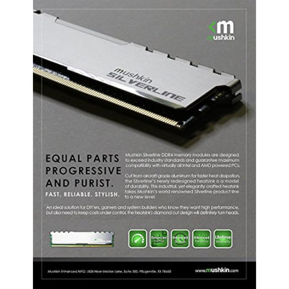 Mushkin SILVERLINE Series – DDR4 Desktop DRAM – 64GB (2x32GB) UDIMM Memory Kit – 3200MHz (PC4-25600) CL-22 – 288-pin 1.2V RAM – Non-ECC – Dual-Channel – Stiletto V2 Silver Heatsink – (MSL4U320NF32GX2)