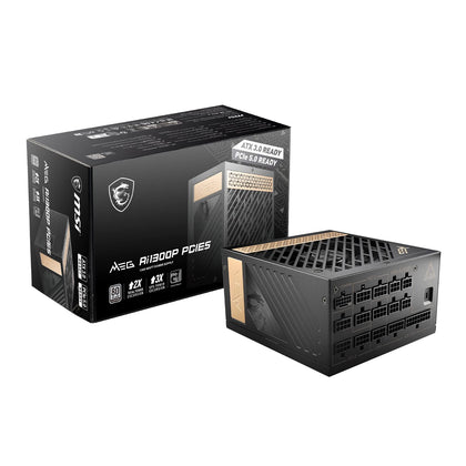 MSI - MEG Ai1300P PCIE 5.0, 80 PLATINUM Full Modular Gaming PSU, 12VHPWR Cable, 4080 4090 ATX 3.0 Compatible, 1300W Power Supply