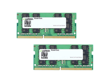 Mushkin Enhanced Essentials 64GB (2 x 32GB) 260-Pin DDR4 SO-DIMM DDR4 3200 (PC4 25600) Laptop Memory Model MES4S320NF32GX2