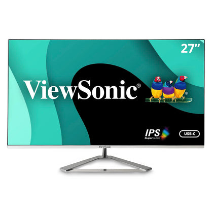 ViewSonic VX2776-4K-MHDU 27 Inch 4K IPS Monitor with Ultra HD resolution, 2 Way Powered 65W USB C, HDR10 Content Support, Thin Bezels, HDMI and DisplayPort