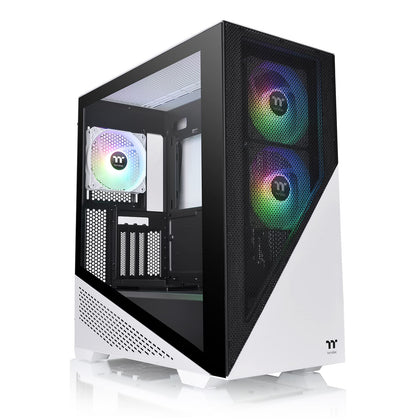 Thermaltake Divider 370 TG Snow ARGB Motherboard Sync E-ATX Mid Tower Computer Case with 3x120mm ARGB Fan Pre-installed, Tempered Glass Side Panel, Ventilated Front Mesh Panel, CA-1S4-00M6WN-00