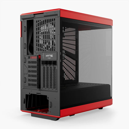 HYTE Y40 Mainstream Vertical GPU Case ATX Mid Tower Gaming Case with PCI Express 4.0 x 16 Riser Cable Included, Black/Red