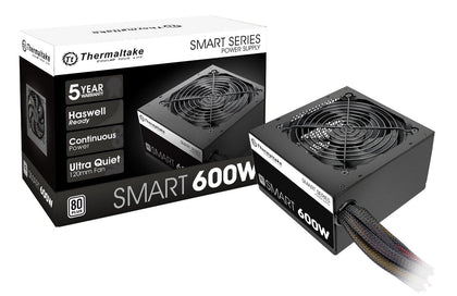 Thermaltake Smart Series 600W SLI / CrossFire Ready Continuous Power ATX12V V2.3 / EPS12V 80 PLUS Certified Active PFC Power Supply Haswell Ready PS-SPD-0600NPCWUS-W