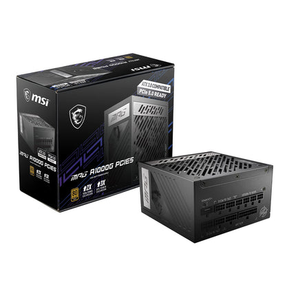 MSI - MPG A1000G PCIE 5.0, 80 GOLD Full Modular Gaming PSU, 12VHPWR Cable, 4080 4090 ATX 3.0 Compatible, 1000W Power Supply