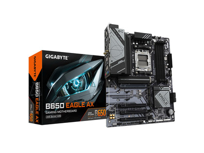 GIGABYTE B650 EAGLE AX AM5 LGA 1718 AMD B650 ATX , DDR5 Triple M.2, PCIe 5.0, USB 3.2 Gen2x2 Type-C, AMD Wi-Fi 6E, Realtek GbE LAN