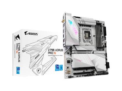 GIGABYTE Z790 AORUS PRO X LGA 1700(14th,13th,12th Gen) Intel Z790 X ATX Motherboard with DDR5, 5* M.2, PCIe 5.0, USB 3.2 Type-C, Wi-Fi 7, 5GbE LAN, Q-Flash Plus, EZ-Latch Plus