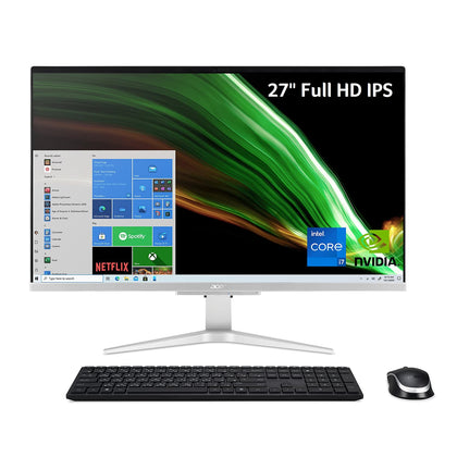 Acer All-In-One 27-inch AIO 5, 16GB RAM, 512GB NVMe SSD, Intel Core i7-1165G7, NVIDIA GeForce MX330, Windows 10 Pro