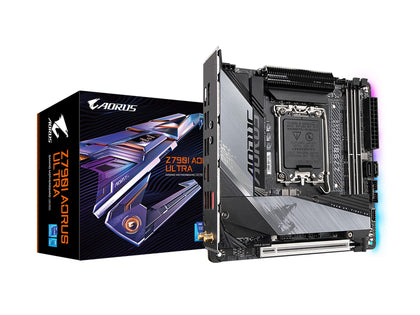 GIGABYTE Z790I AORUS ULTRA LGA 1700 Intel Z790 Mini-ITX Motherboard with DDR5, Dual M.2, PCIe 5.0, USB 3.2 Gen2X2 Type-C, Intel Killer Wi-Fi 6E, Intel 2.5GbE LAN, Q-Flash Plus