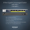 NETGEAR 8-Port Gigabit Ethernet PoE+ Unmanaged Switch with 120W PoE Budget, Rack-mount or Wall-mount (GS108PP-100NAS)