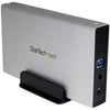 StarTech S3510SMU33 3.5in Silver Aluminum USB 3.0 External SATA III SSD / HDD Enclosure with UASP - Portable USB 3 3.5