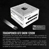 Thermaltake Toughpower GF3 Snow Edition 1200W 80+ Gold Full Modular SLI/Crossfire Ready ATX 3.0 Standard Power Supply, PCIe Gen.5 600W 12VHPWR Connector Included, PS-TPD-1200FNFAGU-N, 10 Year Warranty