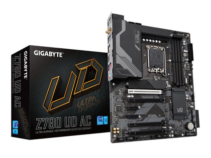 GIGABYTE Z790 UD AC LGA 1700 Intel Z790 ATX Motherboard with DDR5, Triple M.2, PCIe 5.0, USB 3.2 Gen2X2 Type-C, Intel Wi-Fi, 2.5GbE LAN, PCIe EZ-Latch, Multi-Key