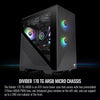 Thermaltake Divider 170 TG ARGB Motherboard Sync mATX Computer Case with 2x120mm ARGB Fan Pre-installed, Tempered Glass Side Panel, Ventilated Front Mesh Panel, CA-1S4-00S1WN-00