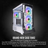 Thermaltake Ceres 500 Snow Edition Mid Tower E-ATX Computer Case with Tempered Glass Side Panel; 4 Preinstalled 140mm PWM ARGB Fans; Rotational PCIe Slots & GPU Holder; CA-1X5-00M6WN-00