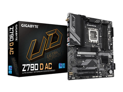 GIGABYTE Z790 D AC  LGA 1700 Intel Z790 ATX Motherboard with DDR5, Triple M.2, PCIe 5.0, USB 3.2 Gen2X2 Type-C, 2.5GbE LAN, PCIe EZ-Latch, Multi-Key