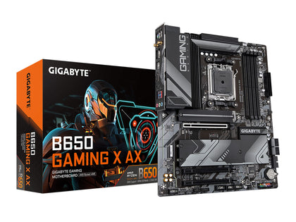 GIGABYTE B650 GAMING X AX  AM5 LGA 1718 AMD B650 ATX Motherboard with 5-Year Warranty, DDR5, PCIe 4.0 M.2, PCIe 4.0, USB 3.2 Gen2x2 Type-C, AMD Wi-Fi 6E, Realtek 2.5GbE LAN