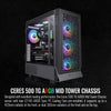 Thermaltake Ceres 500 Black Mid Tower E-ATX Computer Case with Tempered Glass Side Panel; 4 Preinstalled 140mm PWM ARGB Fans; Rotational PCIe Slots & GPU Holder; CA-1X5-00M1WN-00