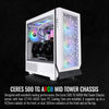 Thermaltake Ceres 500 Snow Edition Mid Tower E-ATX Computer Case with Tempered Glass Side Panel; 4 Preinstalled 140mm PWM ARGB Fans; Rotational PCIe Slots & GPU Holder; CA-1X5-00M6WN-00