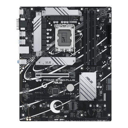 ASUS Prime B760-PLUS Intel® B760(13th and 12th Gen) LGA 1700 ATX motherboard with PCIe 5.0, DDR5, 3x PCIe 4.0 M.2 slots, Realtek 2.5Gb Ethernet, DisplayPort, VGA, HDMI®, SATA 6 Gbps, USB 3.2 Gen 2x2 Type-C®, front USB 3.2 Gen 1 Type-C